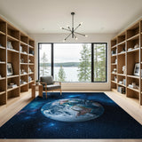 Cosmic Earth Nebula Area Rug