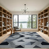 Geometric Modern Grey Geometric Area Rug