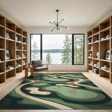 Abstract Golf Course Greens Area Rug