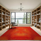 Vibrant Red Geometric Dot Area Rug