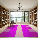 Vibrant Pink Plaid Striped Area Rug