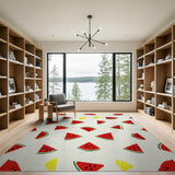 Retro Pixel Watermelon Lemon Area Rug