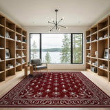 Ornate Red Floral Persian Area Rug