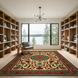 Vibrant Traditional Persian Floral Medallion Rug