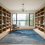 Indigo Wave Abstract Area Rug