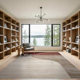 Beige and Neutral Abstract Curved Neutral Area Rug