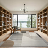 Modern Abstract Geometric Grey Area Rug