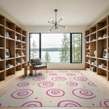 Pink Whimsical Pink Swirl Area Rug
