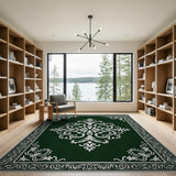 Traditional Persian Elegant Emerald Green Persian Medallion Rug