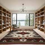 Southwestern Brown and Tan Southwestern Geometric Tribal Area Rug