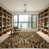 Leopard Face Pattern Area Rug