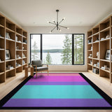 Vibrant Multi-Color Horizontal Stripe Rug