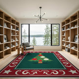 Festive Christmas Tree Area Rug with Ornate Border