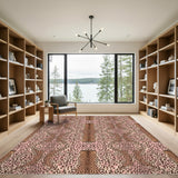 Pink Leopard Symmetry Area Rug