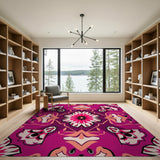 Vibrant Purple Floral Persian Rug