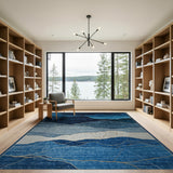 Blue Kintsugi Mountains Area Rug
