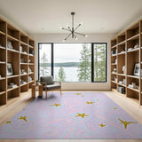 Dreamy Pastel Swirl Gold Starfish Area Rug