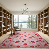 Charming Strawberry Pink Area Rug