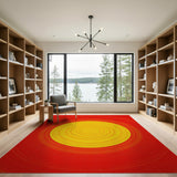 Radiant Sunburst Red Geometric Area Rug
