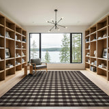 Brown Buffalo Plaid Rustic Farmhouse Area Rug