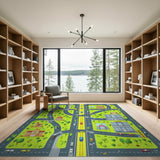 Kids Cartoon Kids Cartoon City Street Play Rug
