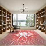 Radiant Pink Starburst Area Rug