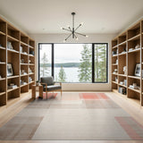 Coral Plaid Geometric Area Rug