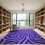 Purple Geometric Modern Purple Swirl Geometric Area Rug