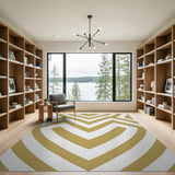Gold Interlocking Chevron Area Rug