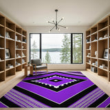 Bold Purple Geometric Diamond Area Rug