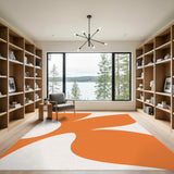 Orange Abstract Petal Area Rug