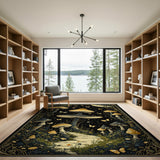 Enchanted Mushroom Grove Moonlit Rug