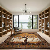 Orange Orange Tree of Life Persian Area Rug