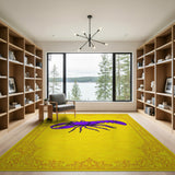Purple Lobster Ornate Gold Frame Area Rug
