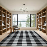 Black and White Check Classic Black White Buffalo Check Area Rug