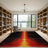 Fiery Red Vertical Glow Area Rug