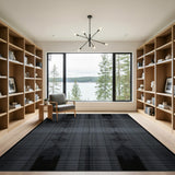 Modern Geometric Diamond Black White Rug