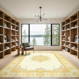 Golden Sunburst Floral Area Rug