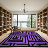 Purple Maze Geometric Area Rug