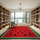 Watermelon Slice Fruit Pattern Multi-color and Patterns Area Rug