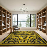 Yellow Maze Labyrinth Area Rug
