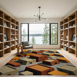 Southwestern Adobe Village Geometric Area Rug