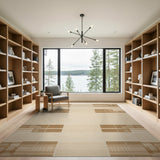 Grid Beige Geometric Grid Area Rug