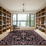 Pink Floral Traditional Persian Area Rug