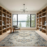 Heritage Tribal Beige and Neutral Heritage Tribal Geometric Beige Area Rug