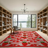 Strawberry Striped Area Rug