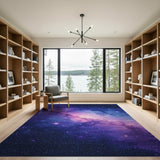 Purple Purple Cosmic Nebula Area Rug