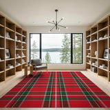 Red Tartan Plaid Area Rug