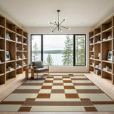 Geometric Brown Tan Area Rug