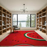 Pixelated Watermelon Slice Area Rug